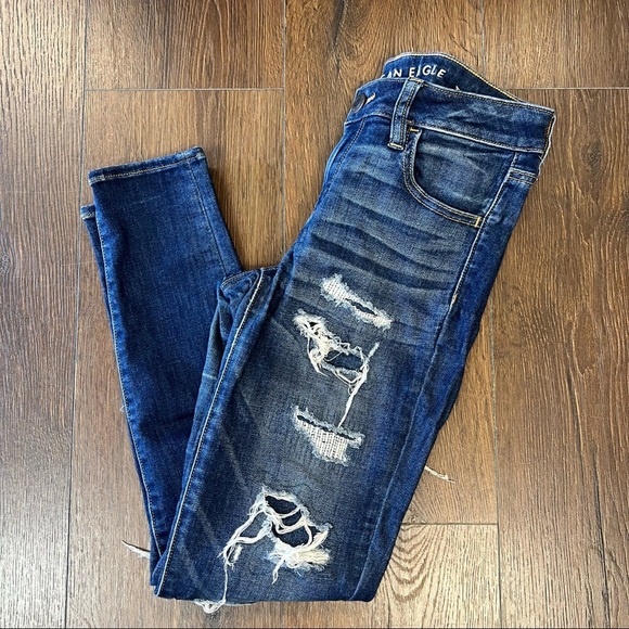 American eagle distressed jeggings SZ 4 - Picture 1 of 4